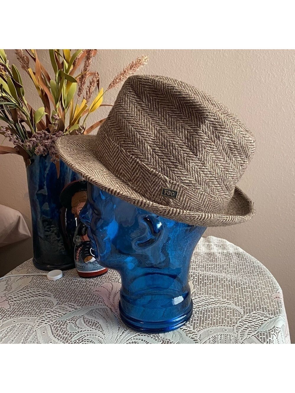 London Fog Tan Tweed Fedora Hat